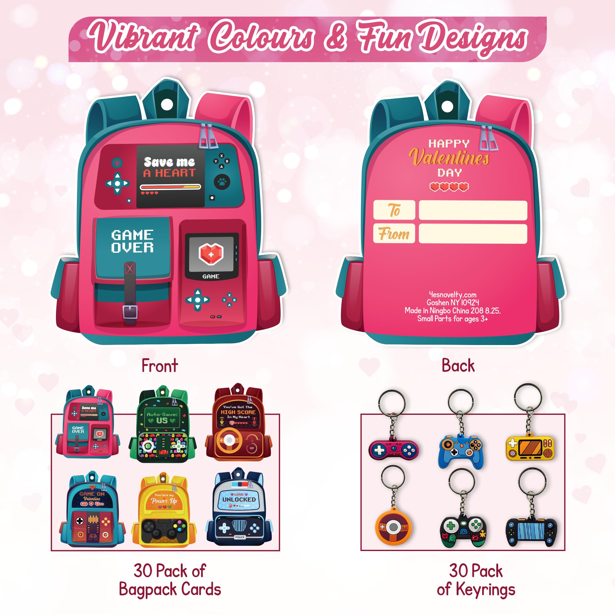 4E's Novelty bulk valentines packaging, efficient classroom distribution