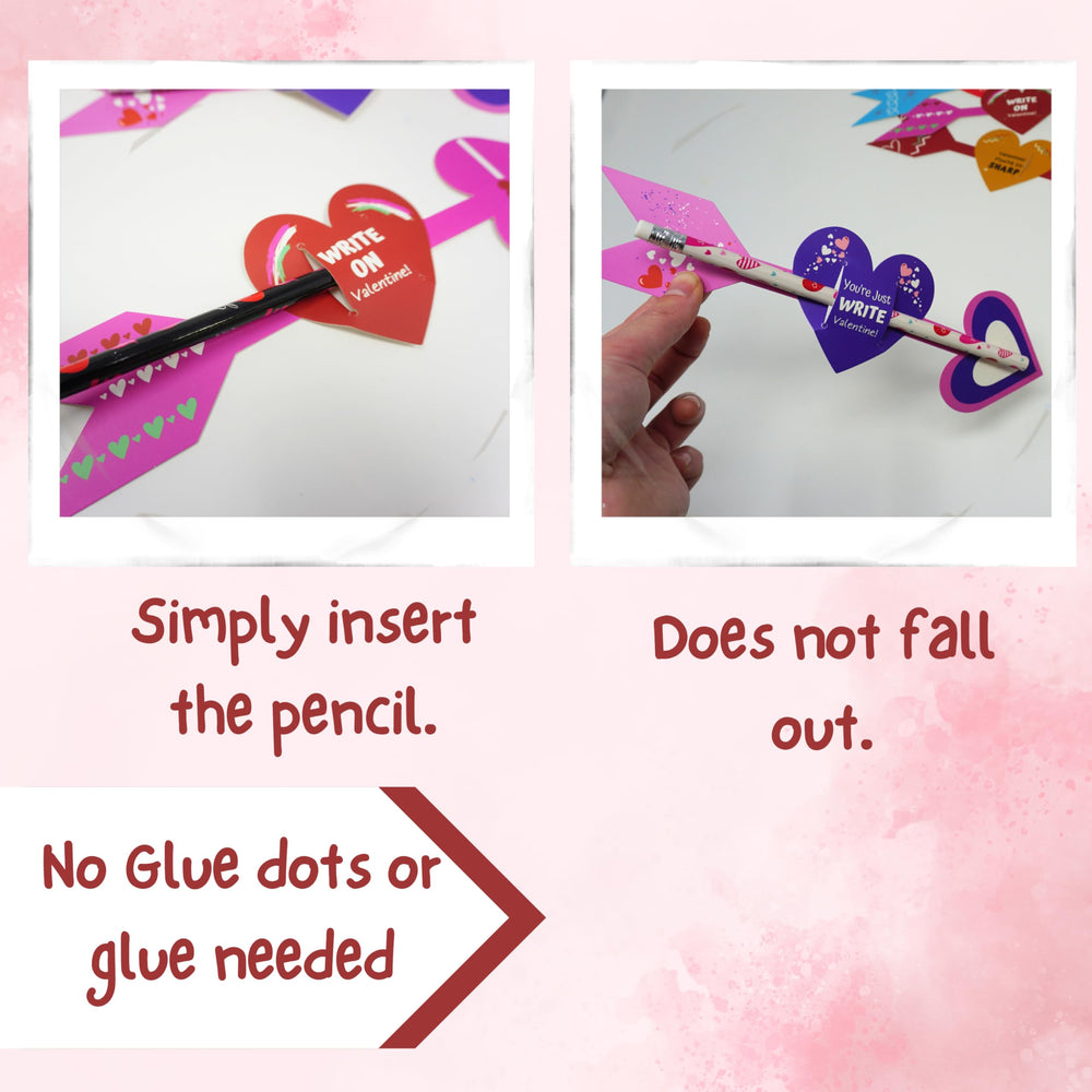 4E's Novelty valentines pencils in classroom activity context.