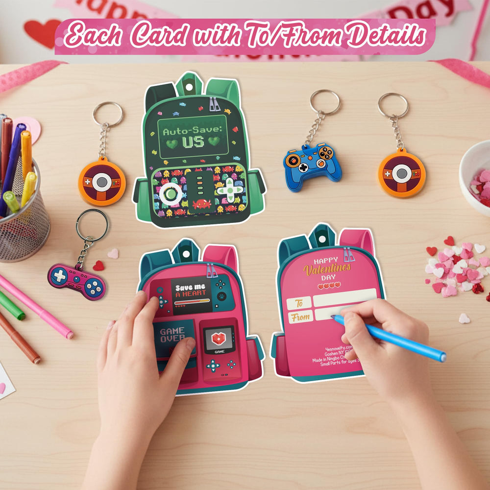 4E's Novelty classroom valentines exchange setup, organized school day activity
