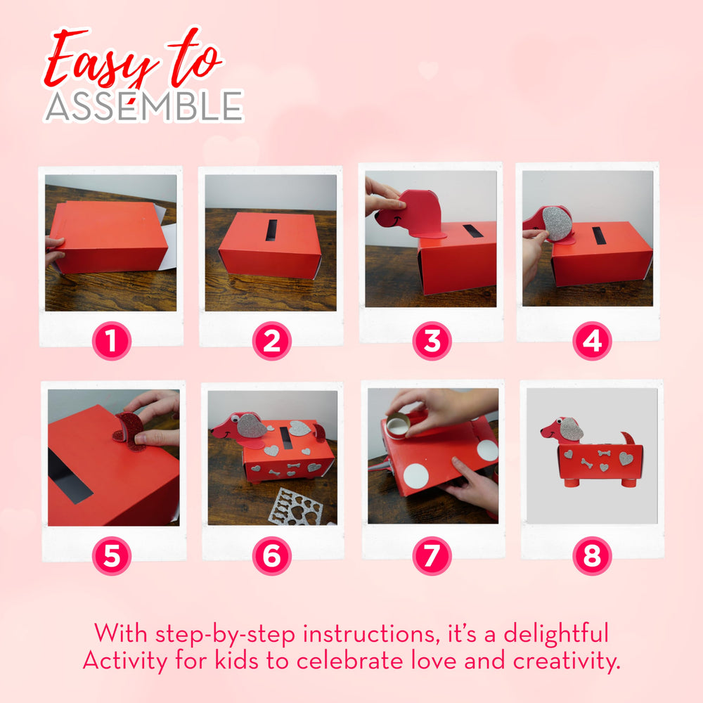 4E's Novelty Valentines Mailbox puppy theme encourages creativity and kindness