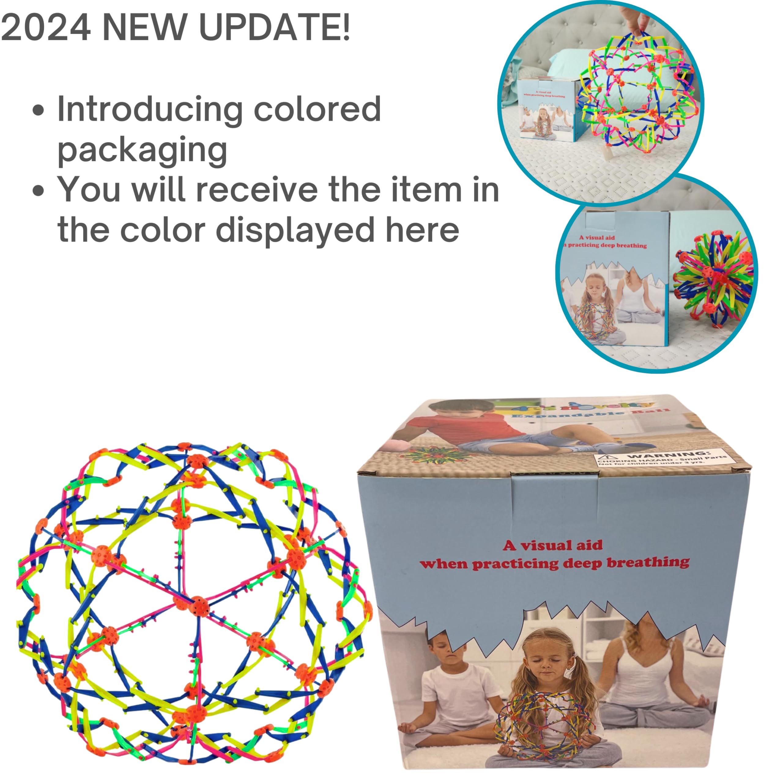 4E's Novelty expanded-state breathing ball shows breath visually for mindful breathing