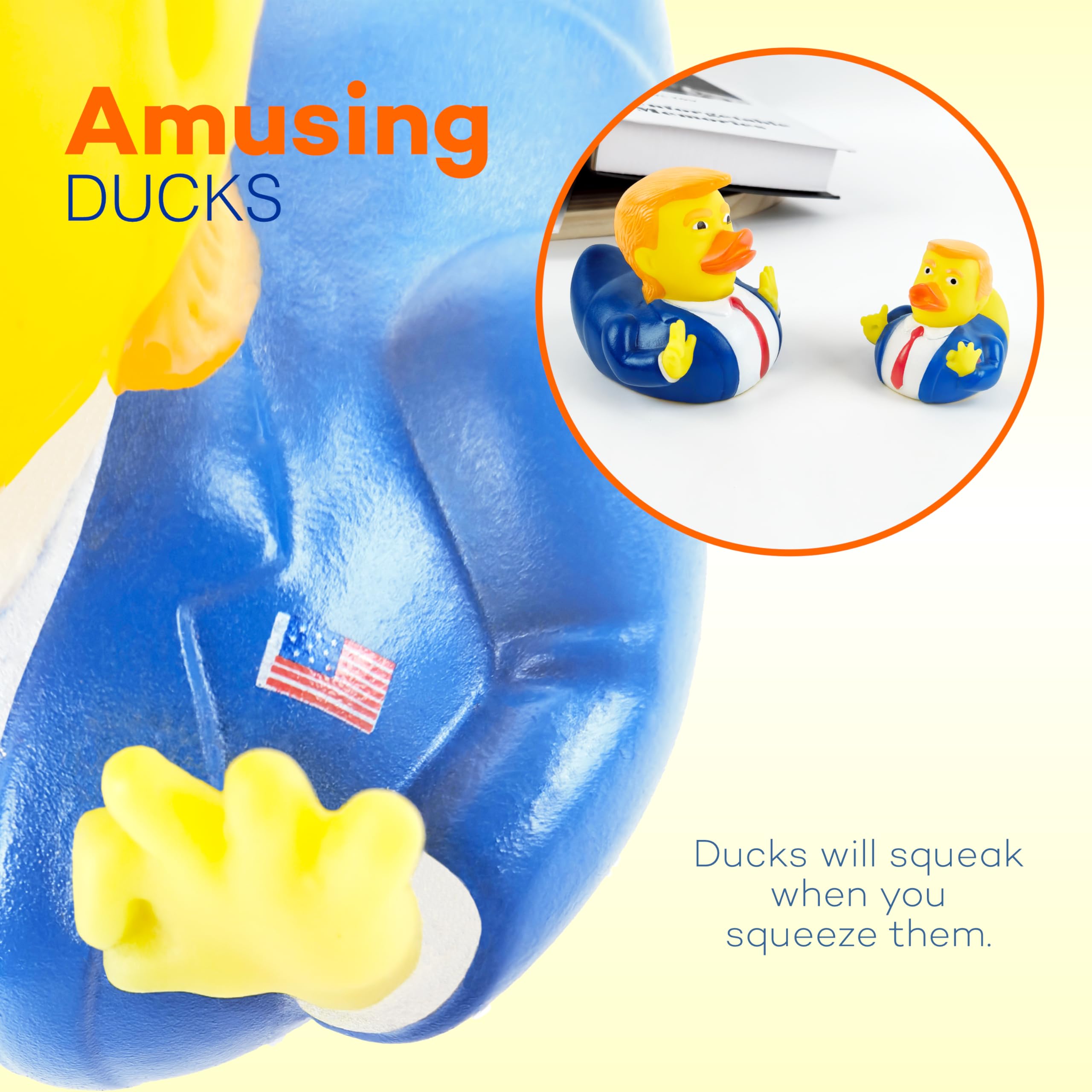 4E's Novelty rubber duck in bath tub for splashy fun