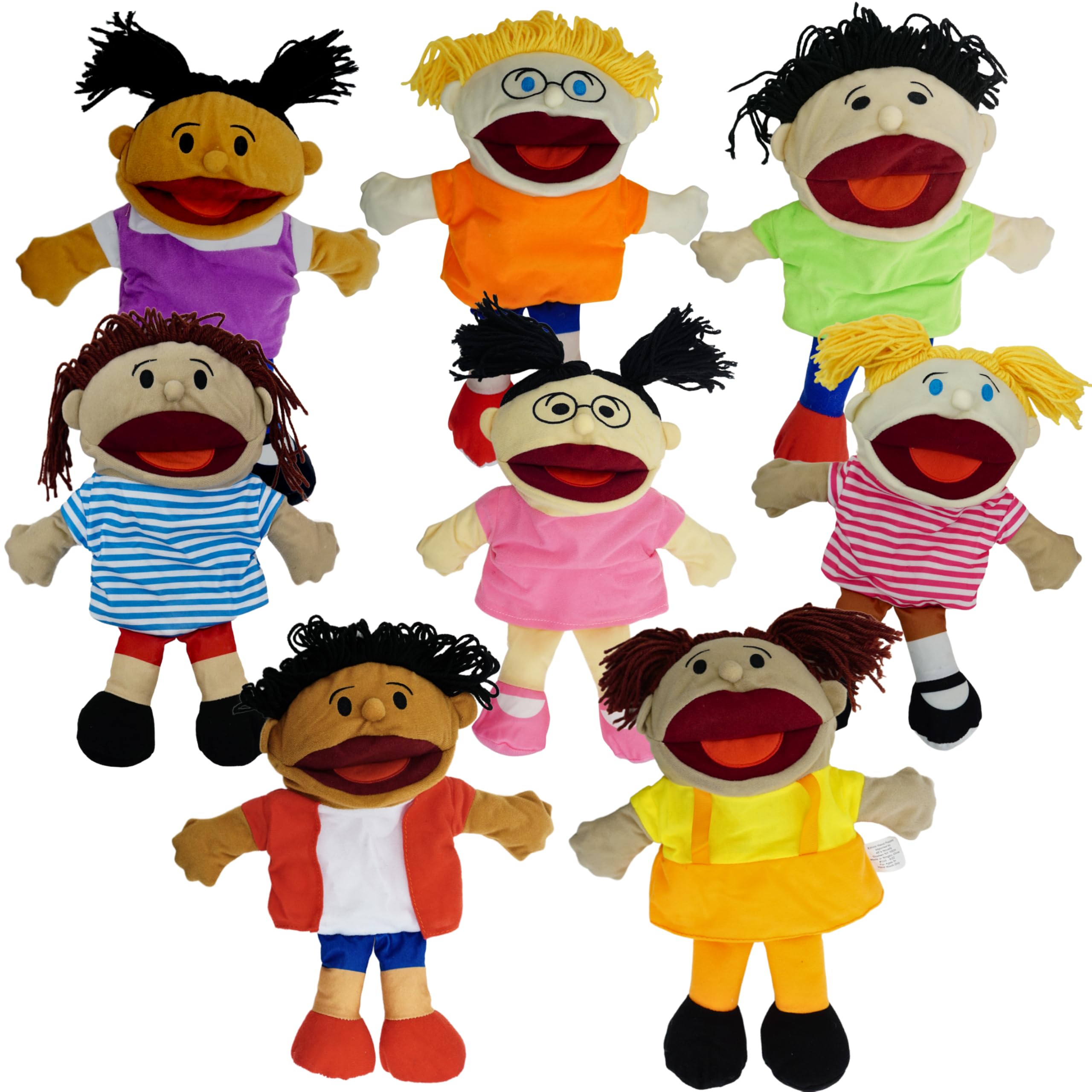 4E's Novelty multicultural puppets front view with movable mouth for engaging storytelling
