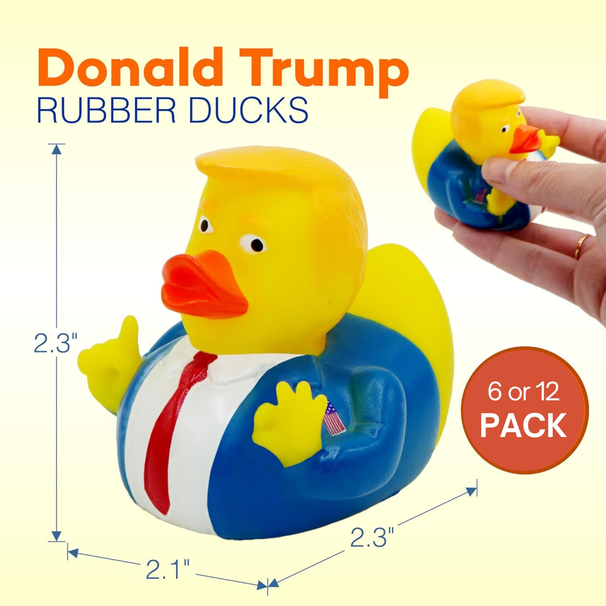 4E's Novelty presidential ducks quacking adds playful sound to bath time or office