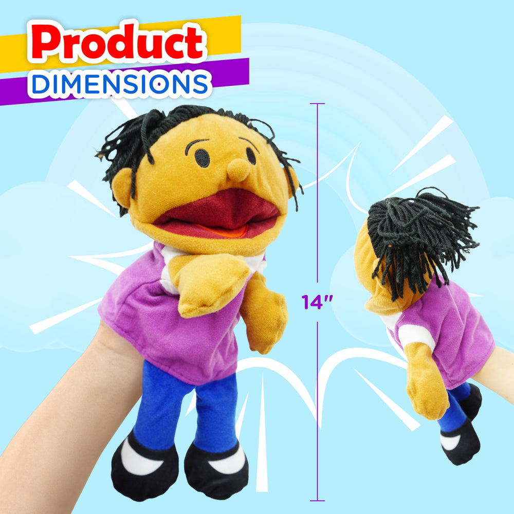 4E's Novelty puppet characters boy and girl with varied hairstyles for roleplay