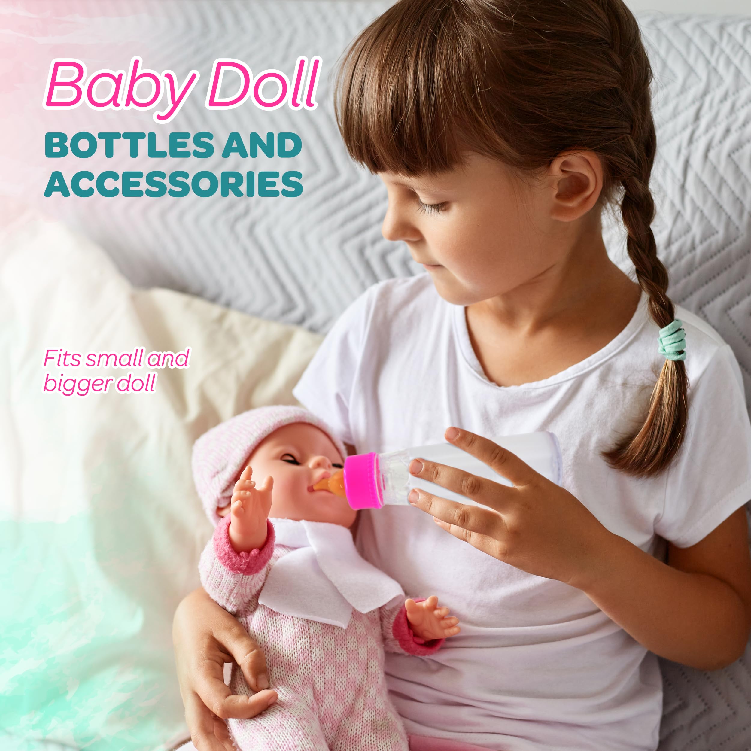 4E's Novelty juice bottle two-pack with vanish feature for doll play.