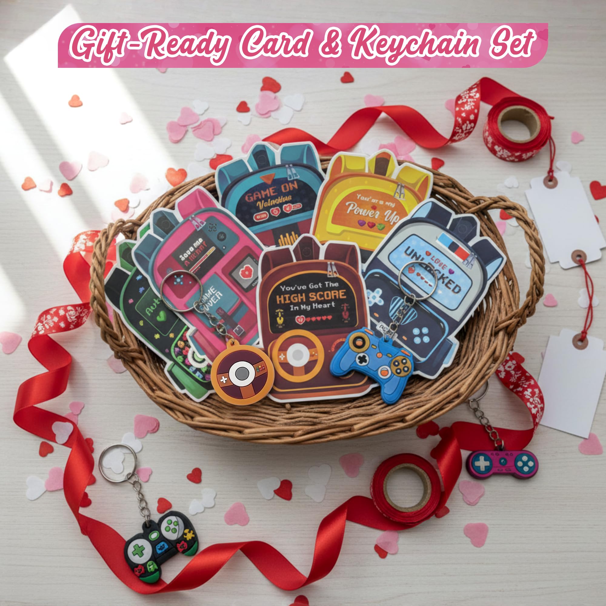 4E's Novelty valentines bags for distribution, neatly organized gifts
