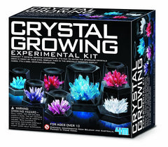 4M crystal growing kit display dome setup with sparkling crystals ready for display