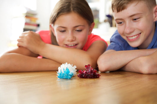 4M crystal growing kit stirring supplies used during a hands-on science activity