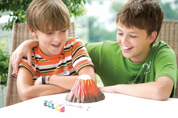 4M KidzLabs paint set and brush for colorful volcanic scenery