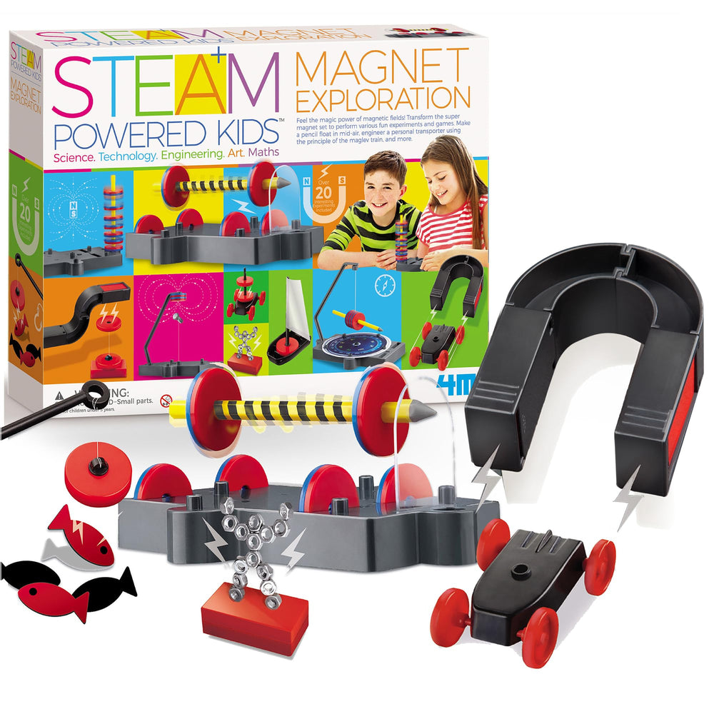4M STEAM magnet wand in action promoting hands-on magnetism exploration for curious kids