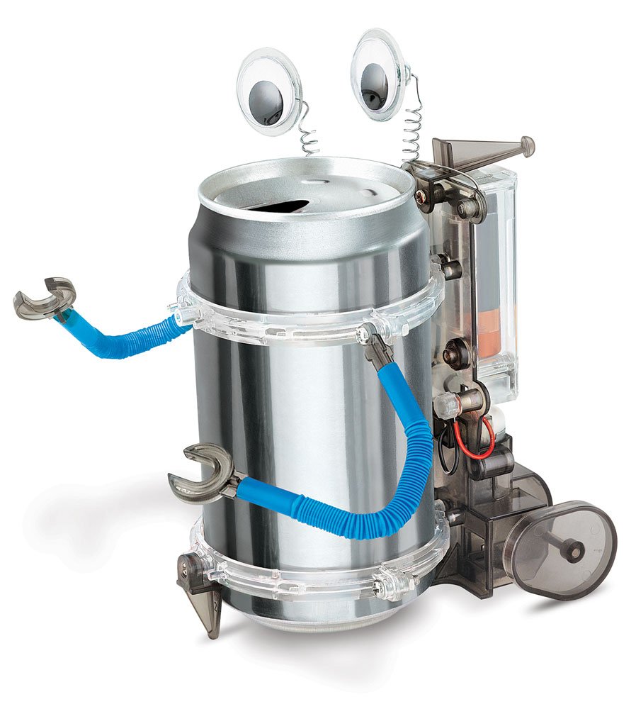 4M Tin Can Robot Kit bug-eyed robot ready to roll, boosts creativity.
