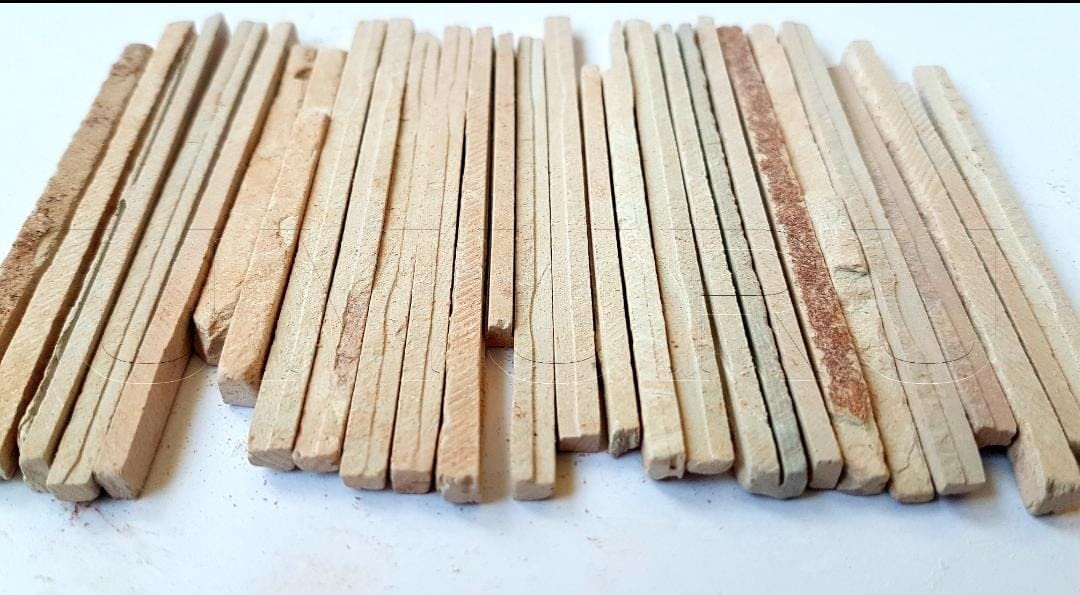 4OUR FAITH natural limestone slate pencils close-up showing texture for bold marks.