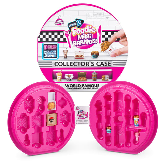 5 Surprise Mini Brands Foodie Series 2 Collector Case opened for organized display