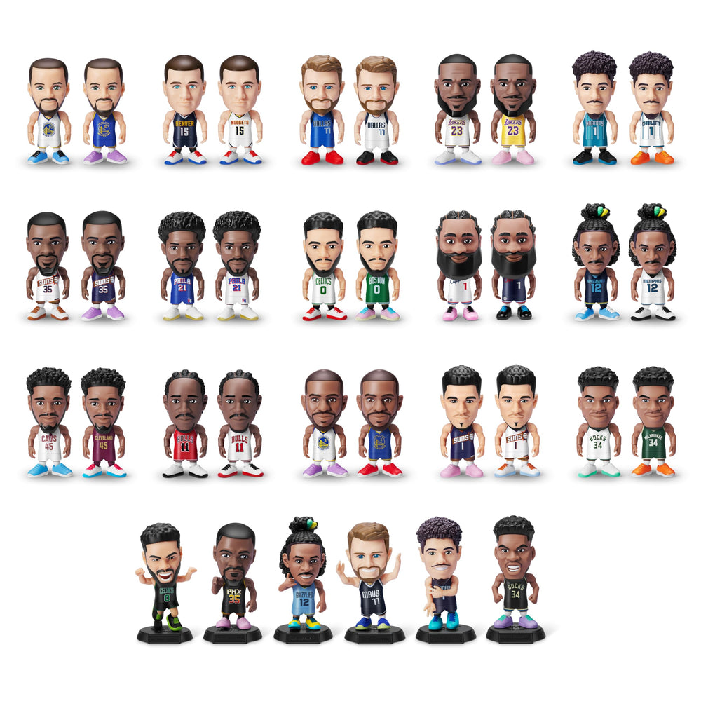 5 Surprise NBA Ballers Series 1 City Edition figurines in ultra-rare jerseys