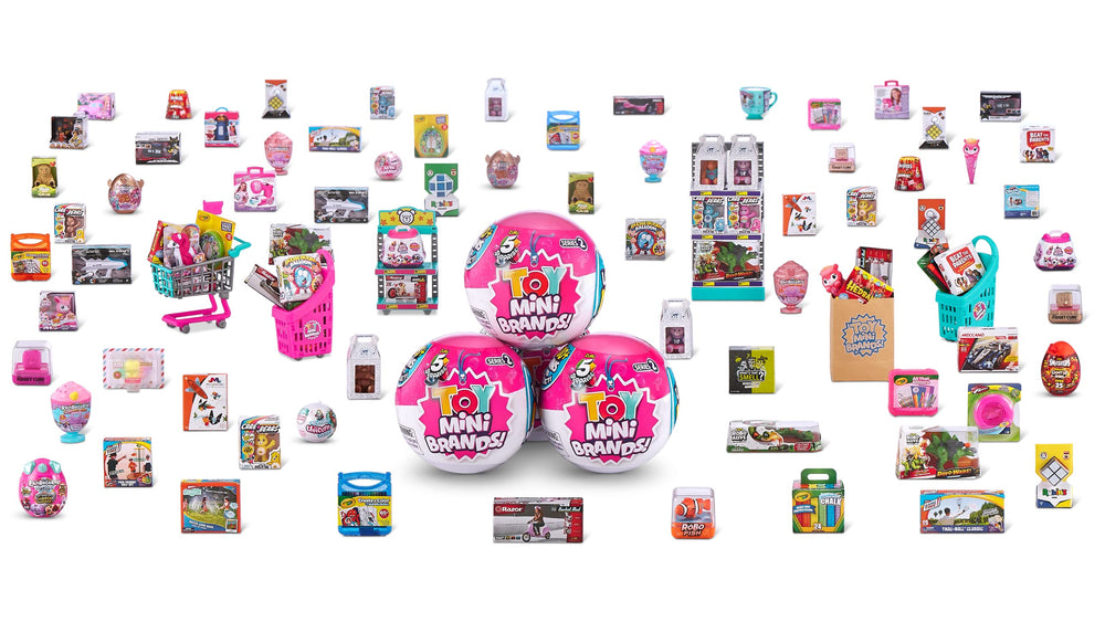 5 Surprise Mini Brands glow-in-the-dark minis showcased for night time play