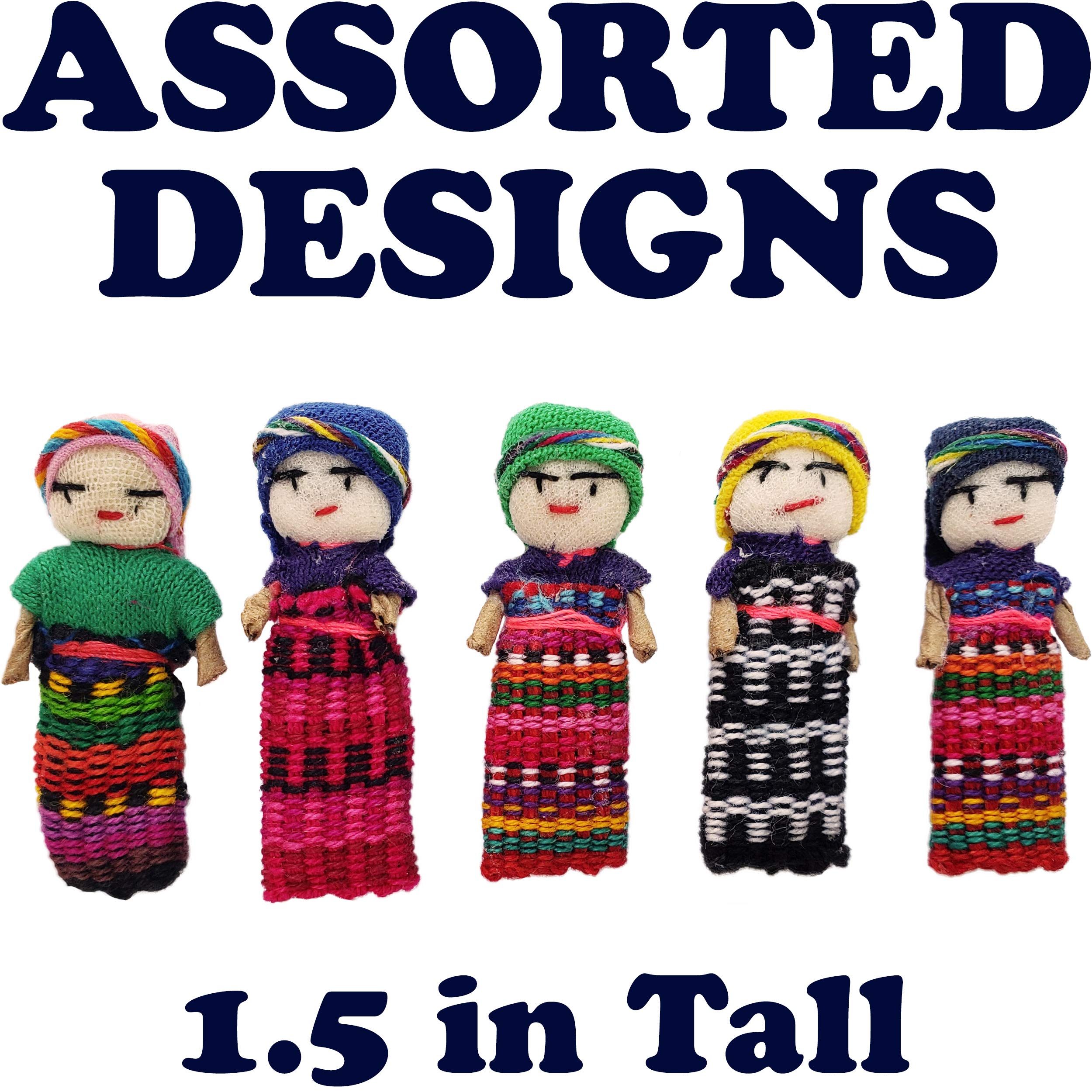 5o2 worry dolls wearing Mayan costumes, a vibrant home decor accent.