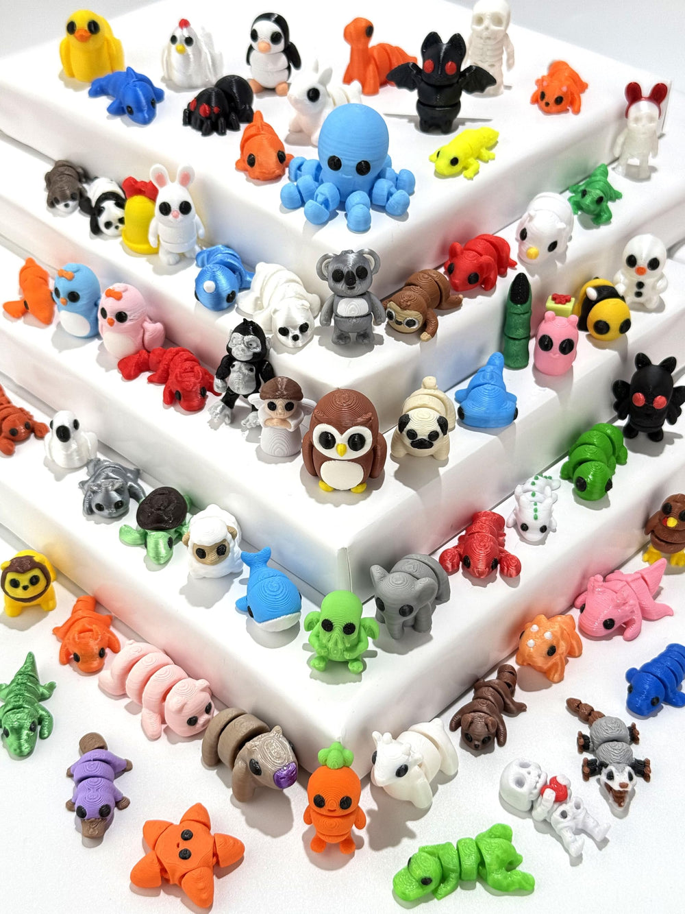 60Pcs Random 3D Printed Animals figurine-1 for tactile focus and calm play.