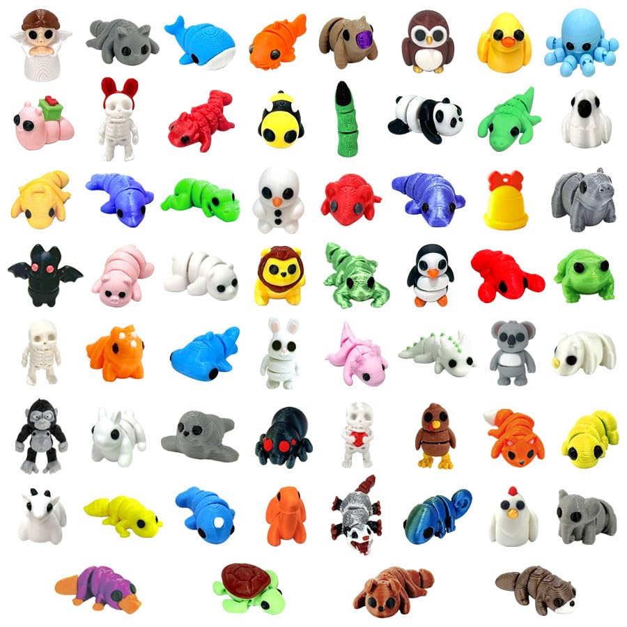 60Pcs Random 3D Printed Animals figurine-7 supports multisensory play and focus.