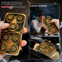 7-in-1 dice spinner metal construction withstands frequent use and travel.