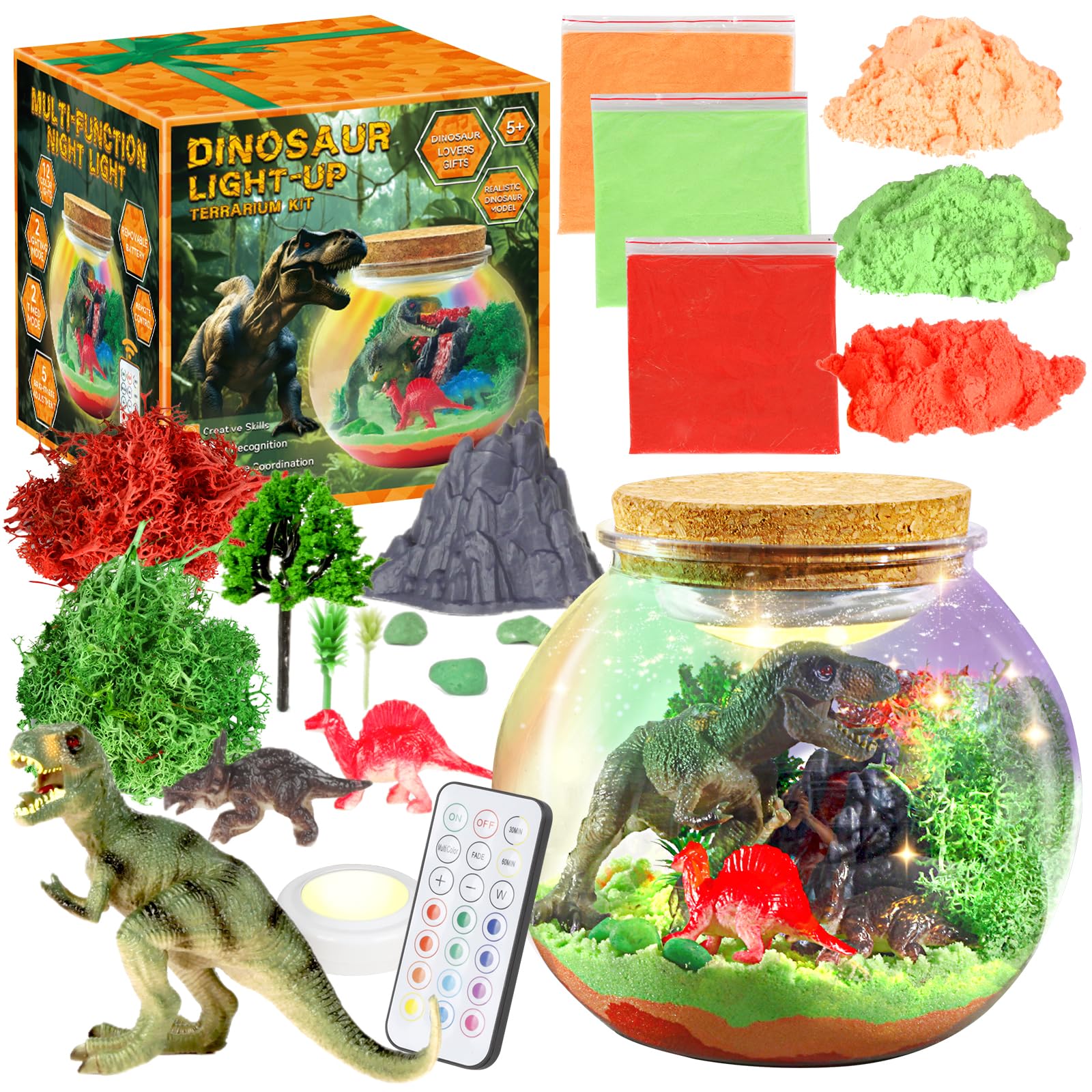 7july dinosaur terrarium kit with dino toys for hands-on learning.