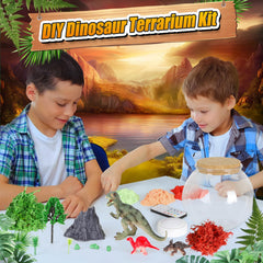 7july DIY dinosaur terrarium assembly scene sparks imagination in action.
