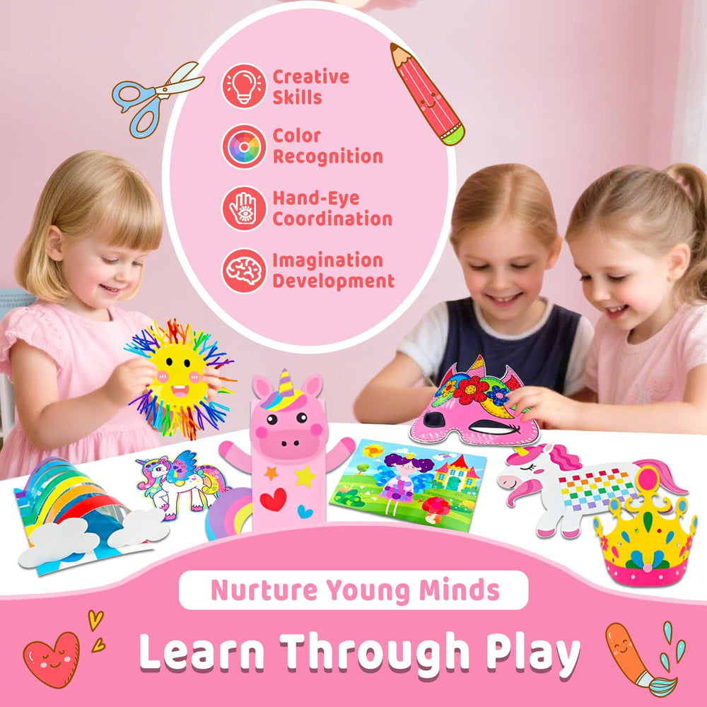 7july Unicorn Craft Box instruction card with clear steps for independent use