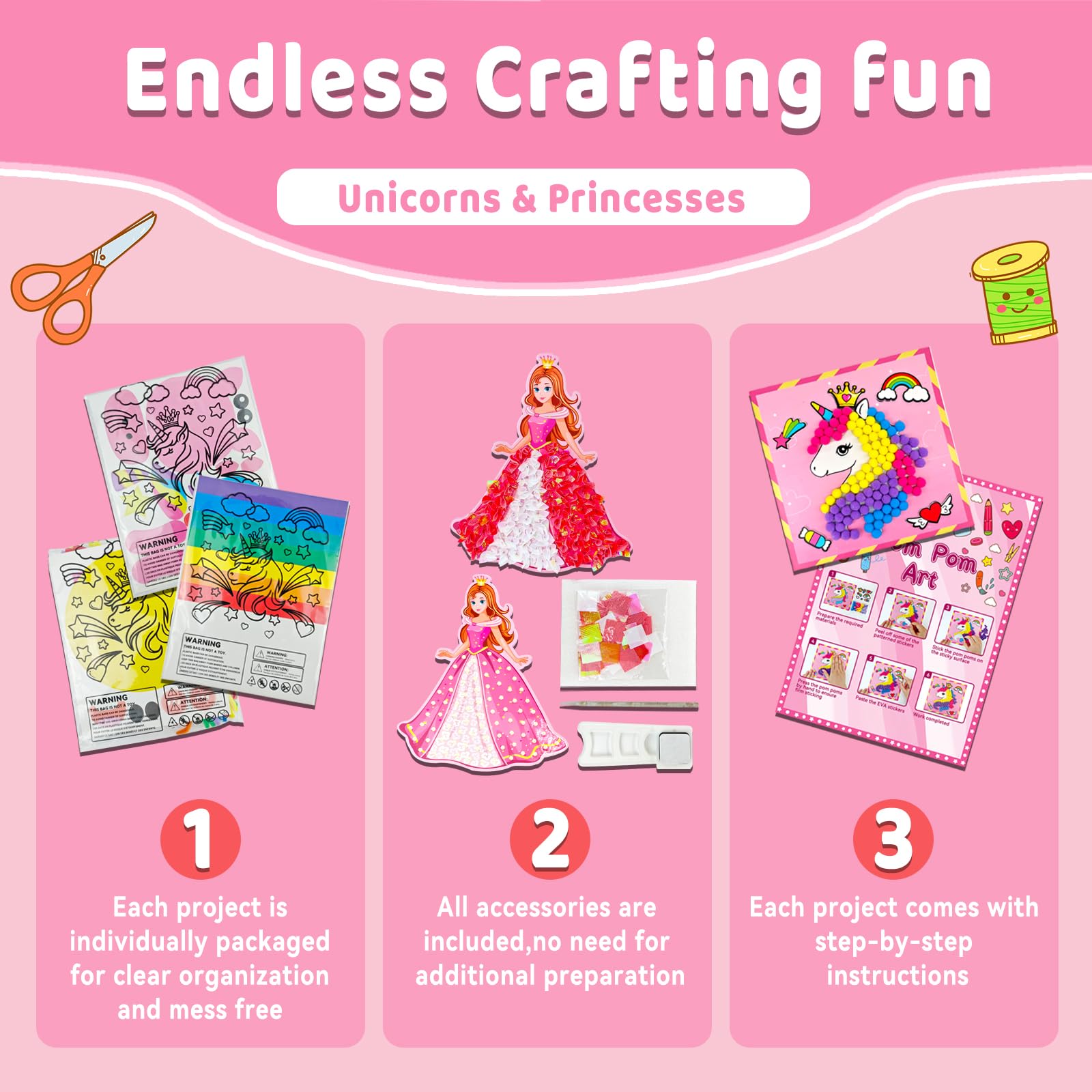 7july Unicorn Craft Box kid assembly with easy to follow steps for budding artists