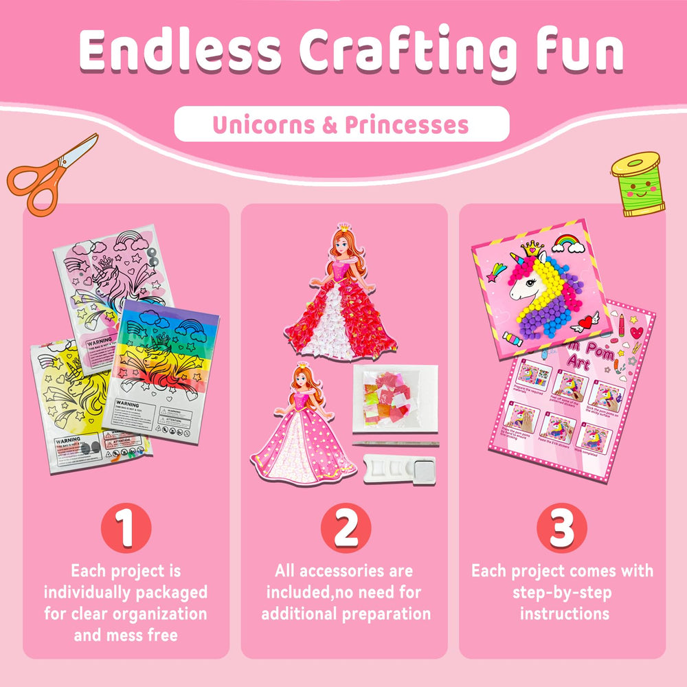 7july Unicorn Craft Box kid assembly with easy to follow steps for budding artists