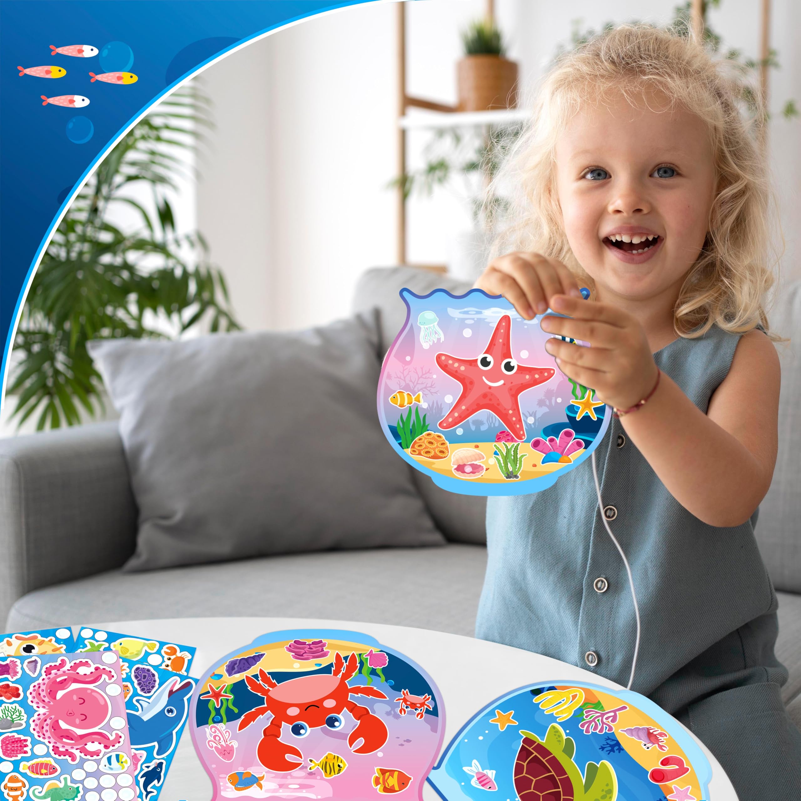 80UncleKimby glossy ocean stickers brighten crafts and party decor.