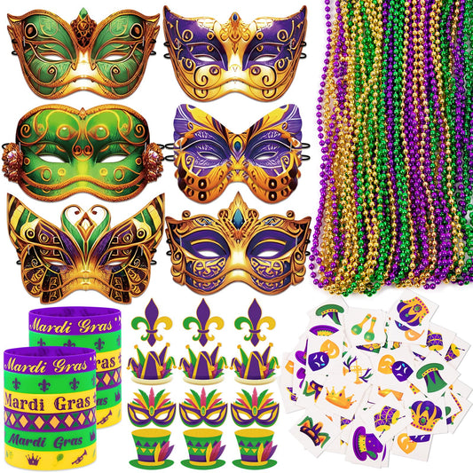 80UncleKimby Mardi Gras bead necklaces, 32-inch, great for parade throws and festive groups.