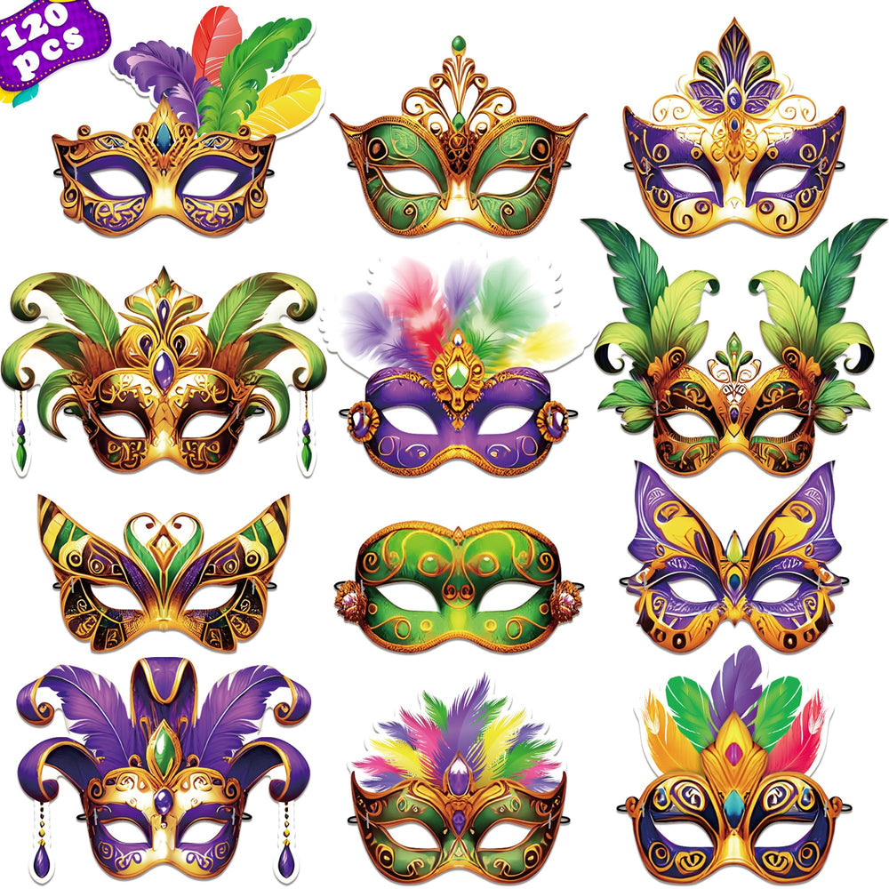 80UncleKimby Mardi Gras masks bulk set for vibrant party ambiance.