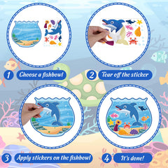 80UncleKimby ocean stickers 4.65 by 6.9 inches with glossy finish for quick art