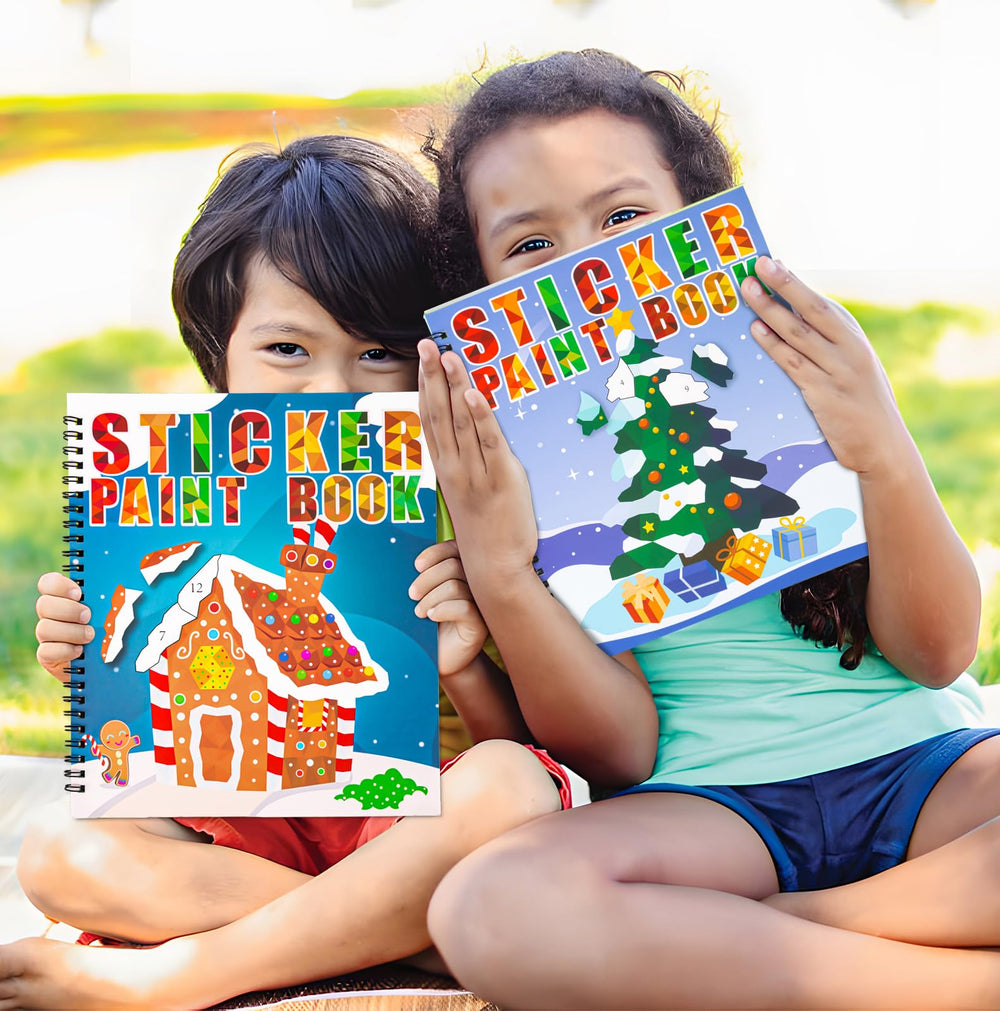 90shine Christmas sticker paint book candy-cane page for bright, easy holiday art