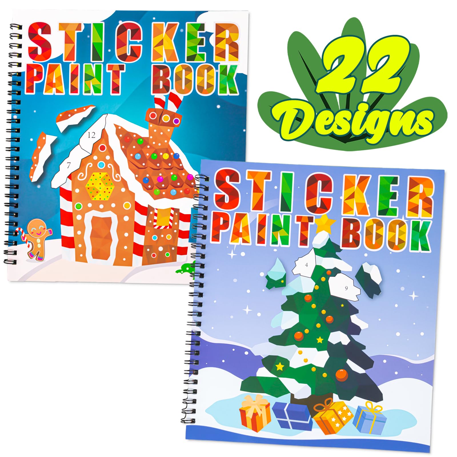 90shine Christmas sticker paint book Santa page for festive crafts and keepsakes