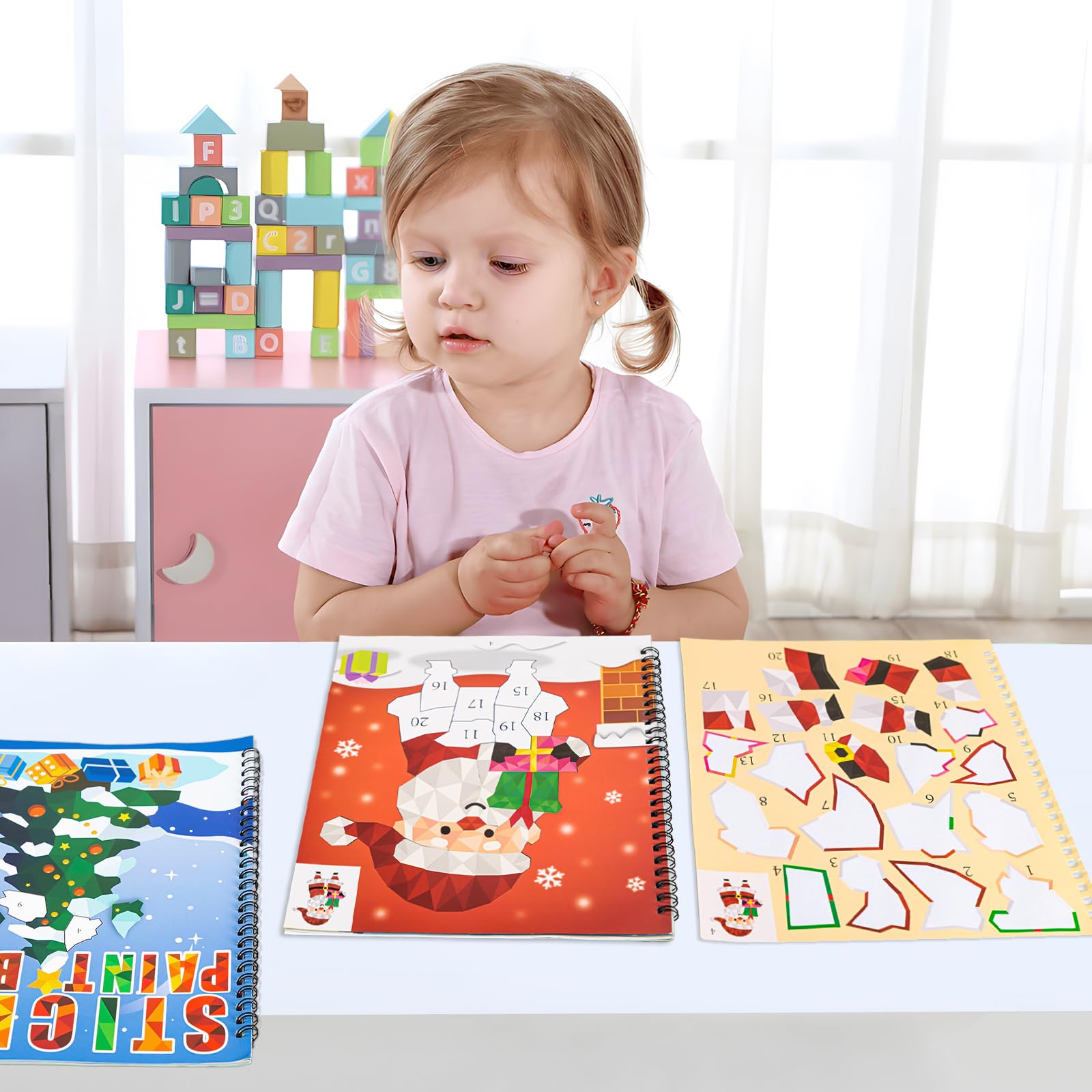 90shine Christmas sticker paint book snowman page for cozy winter projects