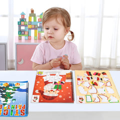 90shine Christmas sticker paint book snowman page for cozy winter projects