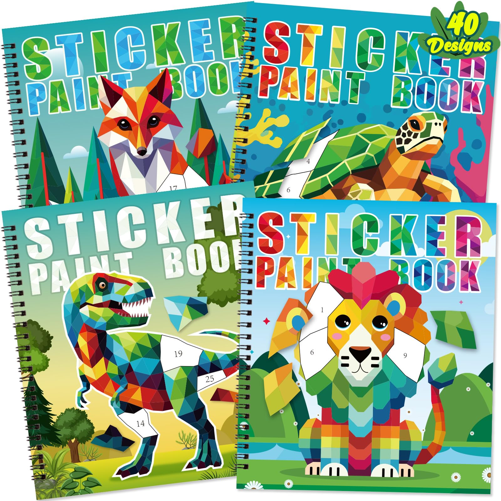 90shine dinosaur sticker-paint-book cover sparks creative play and fine motor skills