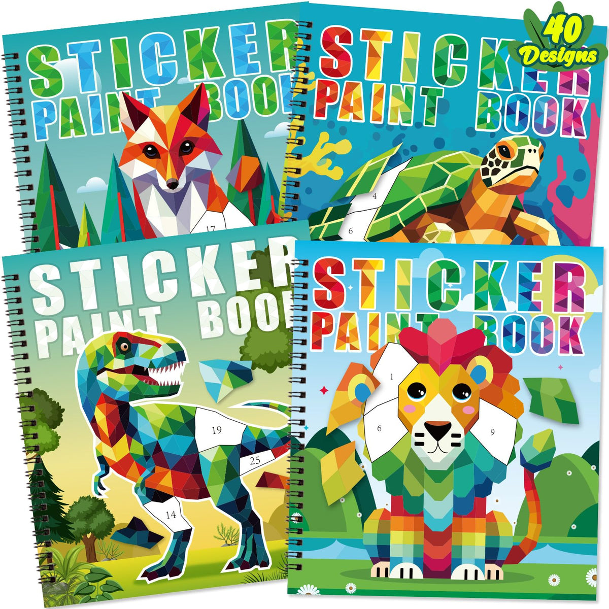 90shine dinosaur sticker-paint-book cover sparks creative play and fine motor skills