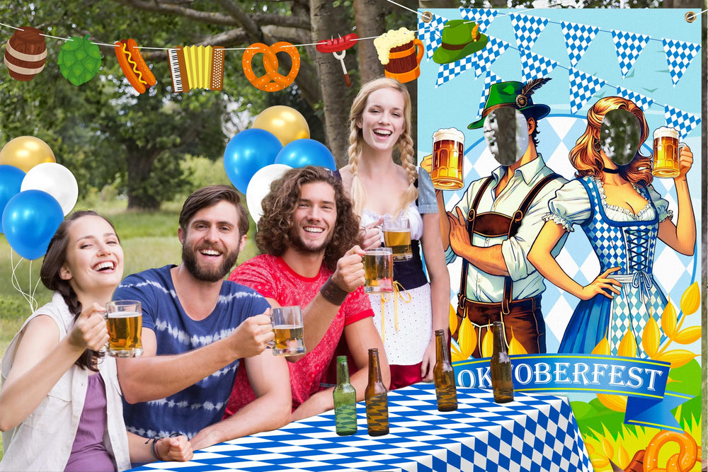 90shine Oktoberfest balloons collection features pretzel and checkered designs