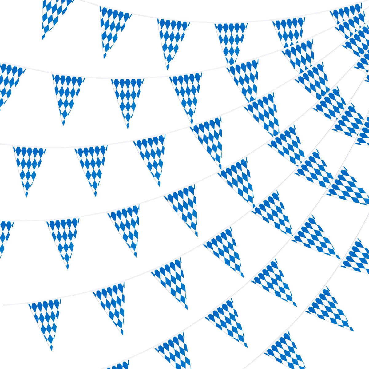90shine Oktoberfest pennant banner spans 230 feet for festive ambiance.