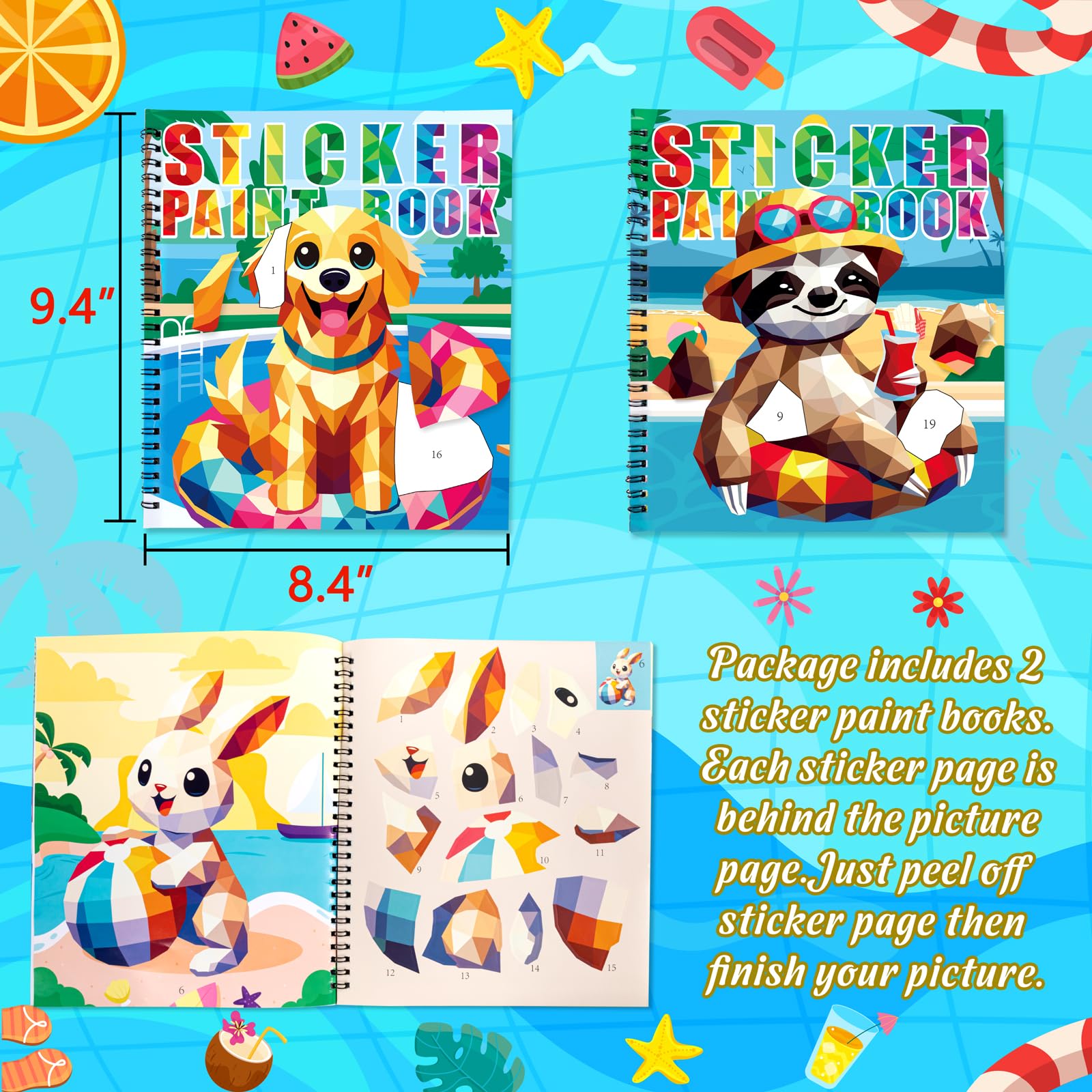90shine pattern-based pages guide children to match stickers precisely.