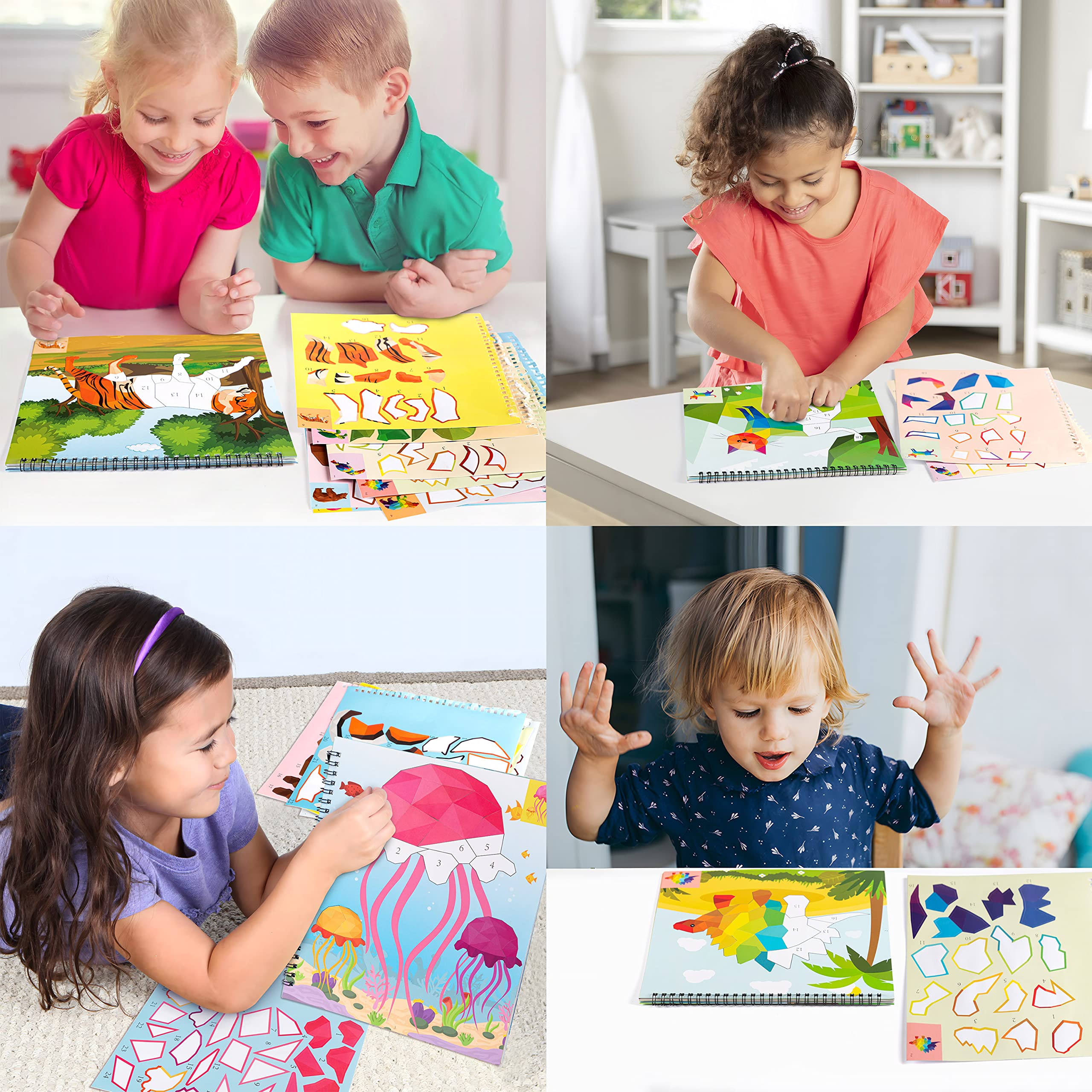 90shine sticker book elephant rainbow artwork inspires storytelling and sequencing skills