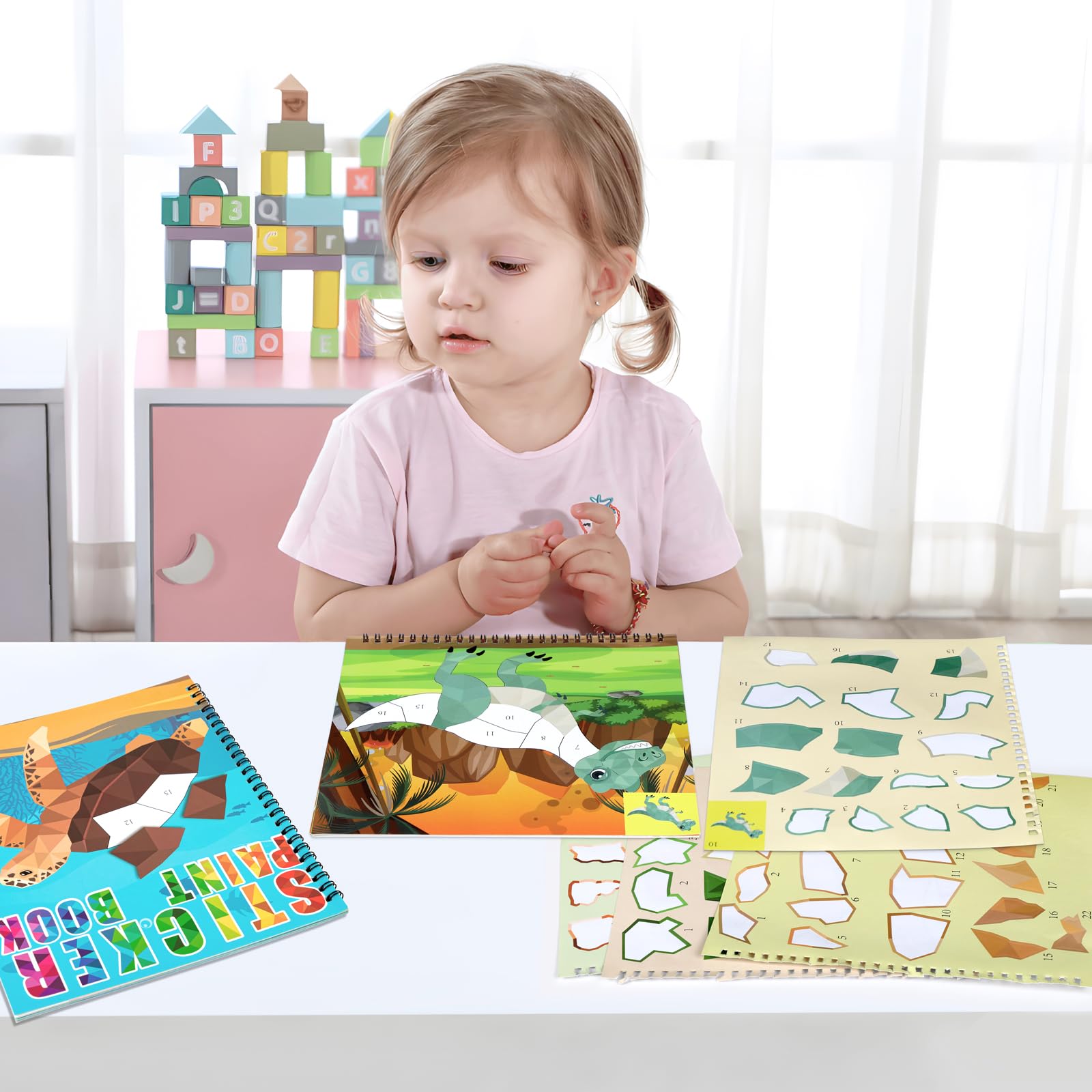 90shine sticker book back includes simple instructions for kids.