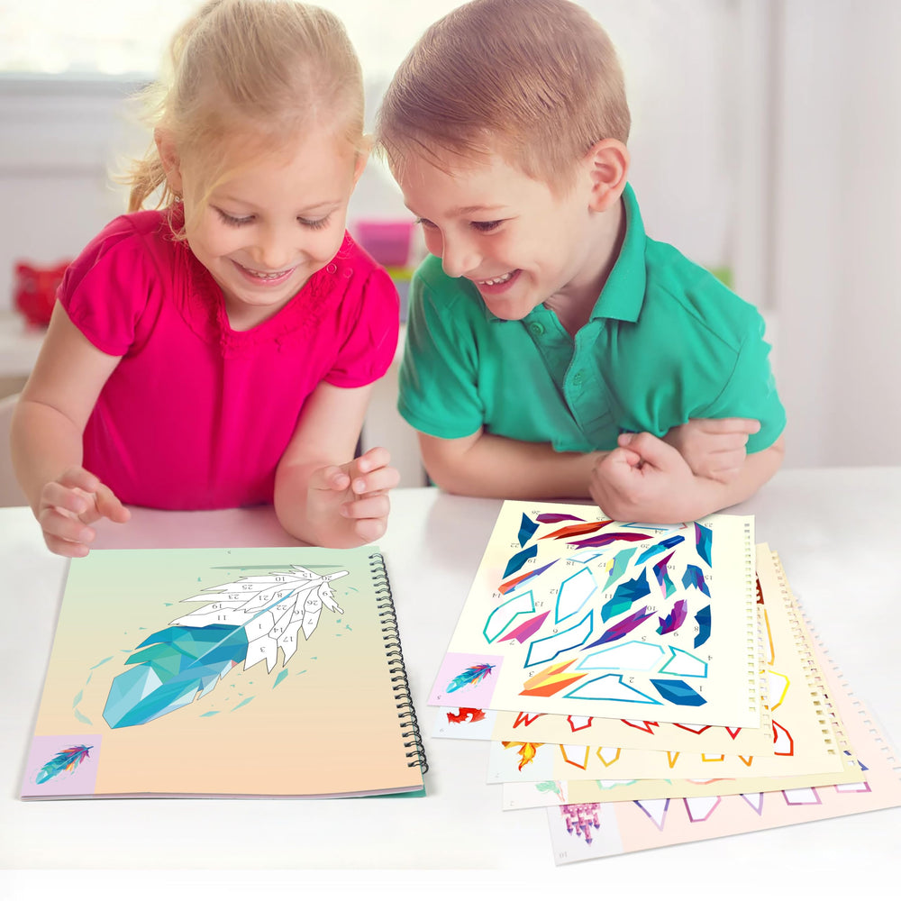 90shine sticker book diamond design promotes precision placement and focus during activity.
