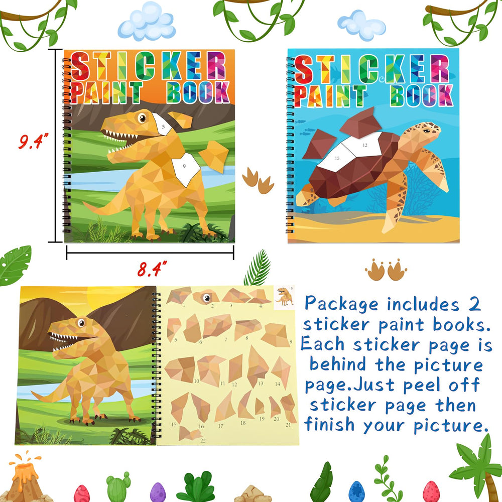 Second set of 90shine dinosaur sticker sheets showing more diverse dinosaurs.