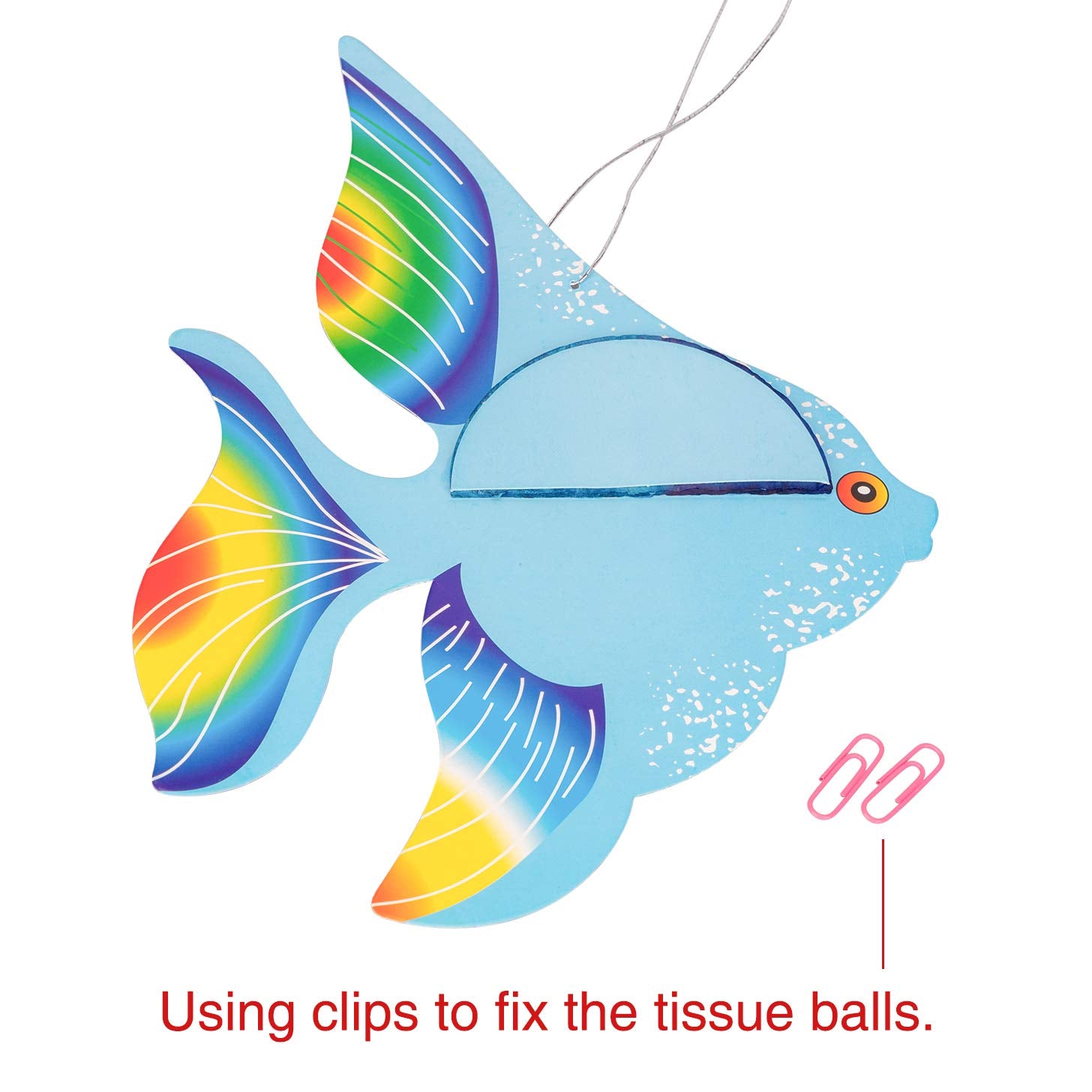 90shine tropical fish centerpiece ready for ceiling display with 5 inch hangers