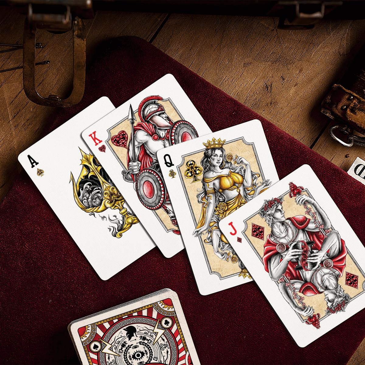 99FOX Mythology Deities playing cards linen finish for smooth shuffling