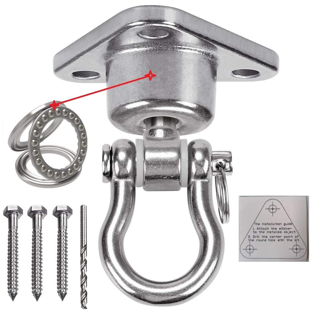 9M stainless steel hanger with smooth swing bearing for effortless rotation.