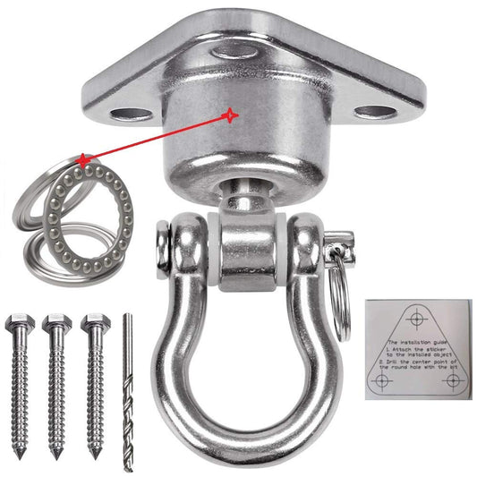 9M stainless steel hanger with smooth swing bearing for effortless rotation.